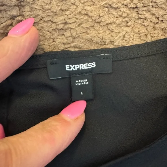 Express Black Fit Flare Puff Sleeve Dress A Line Mini Size S M L NEW $78 - Picture 12 of 16